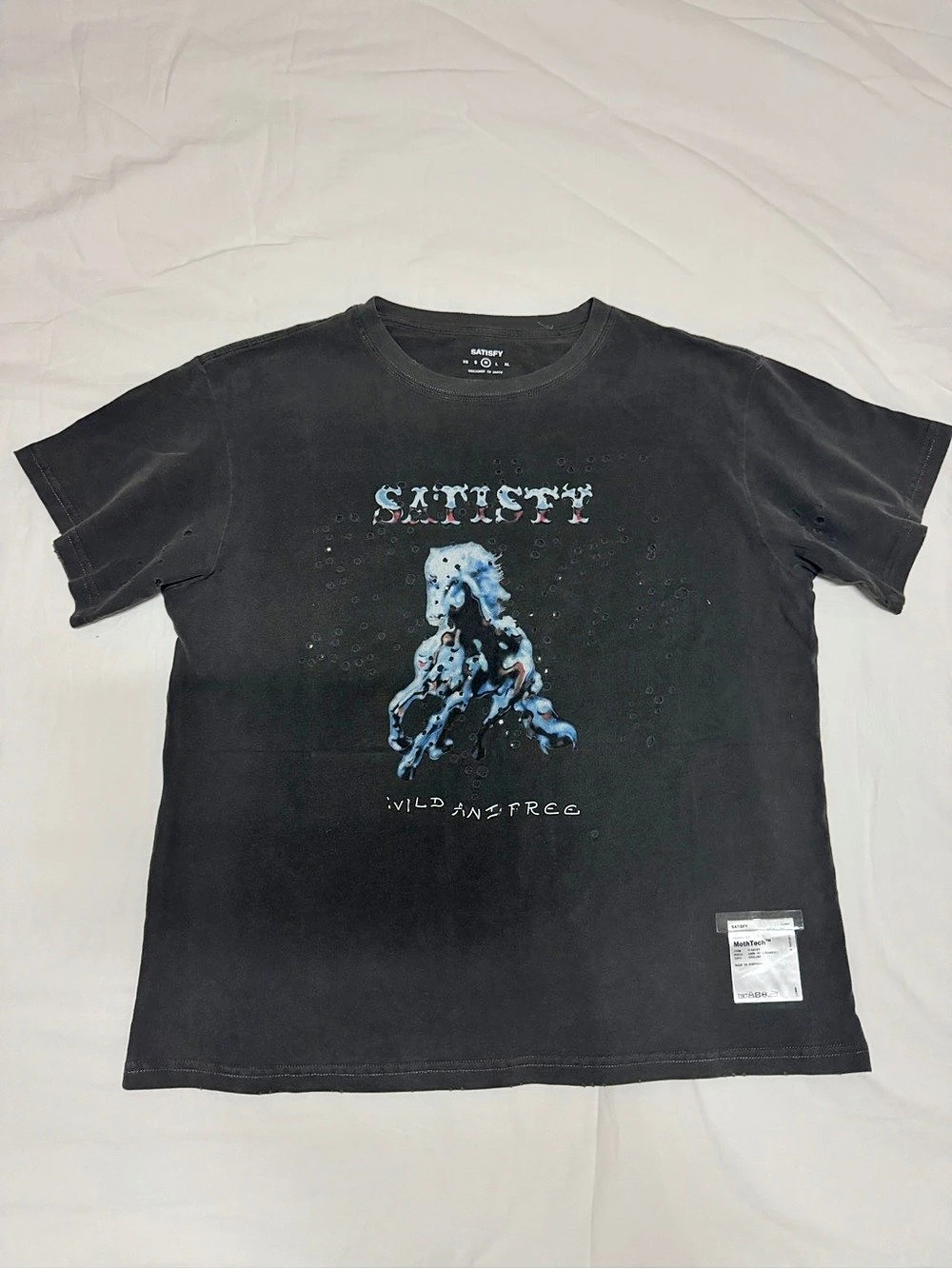 SATISFY MothTech Graphic Tee in Black Size Medium